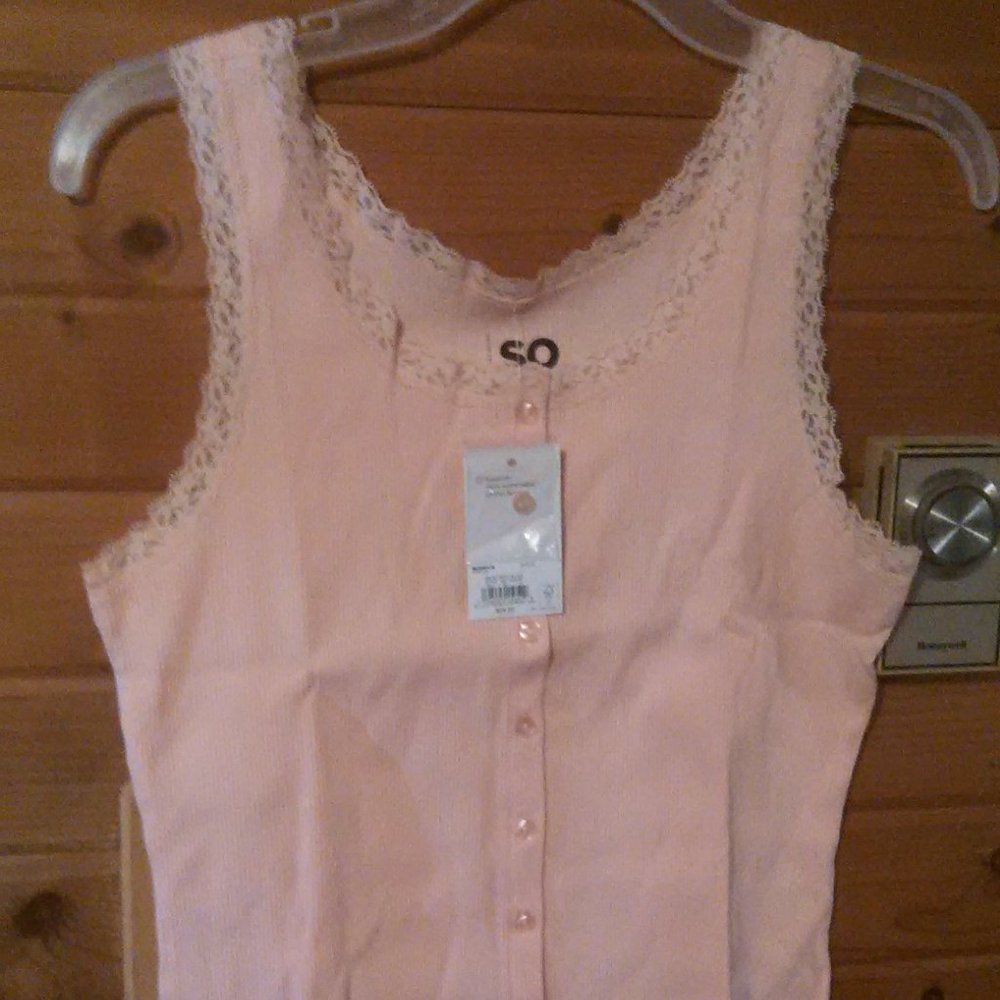 SO Pink Lace Tank Top